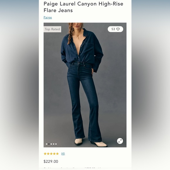 PAIGE Denim - Paige Laurel Canyon High-Rise Flare Jeans Size 27